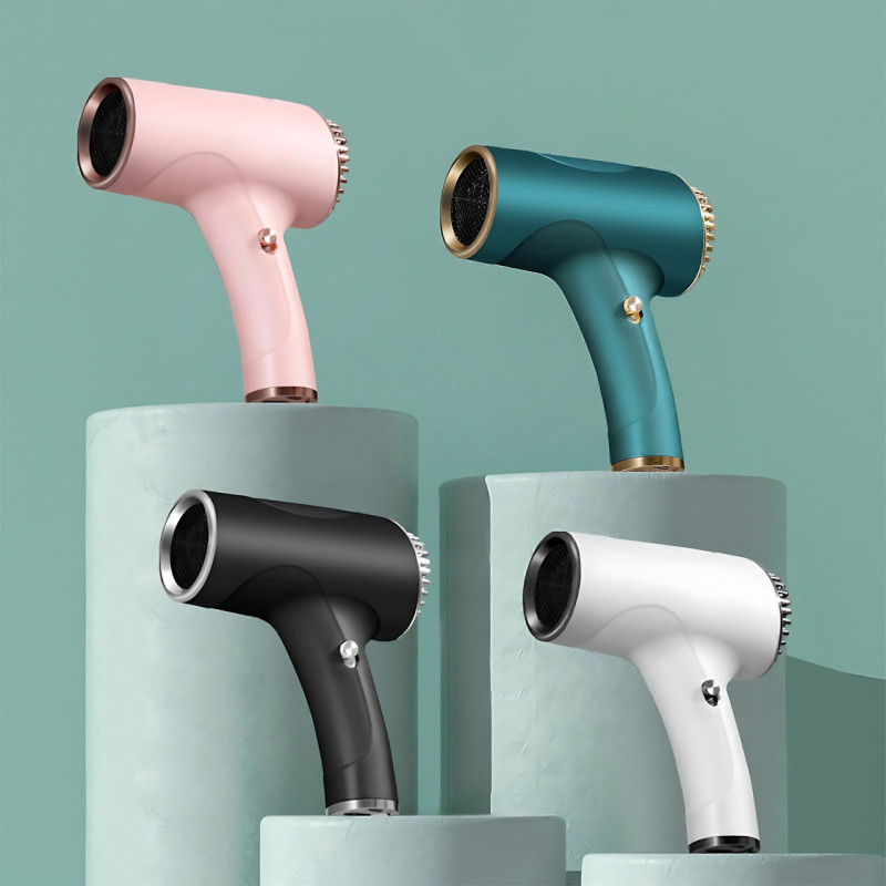 Бездротовий фен для волосся Portable Hair Dryer, 2600 mAh, 500 Вт, з гарячим і холодним обдувом та іонізацією Зелений фото - 9