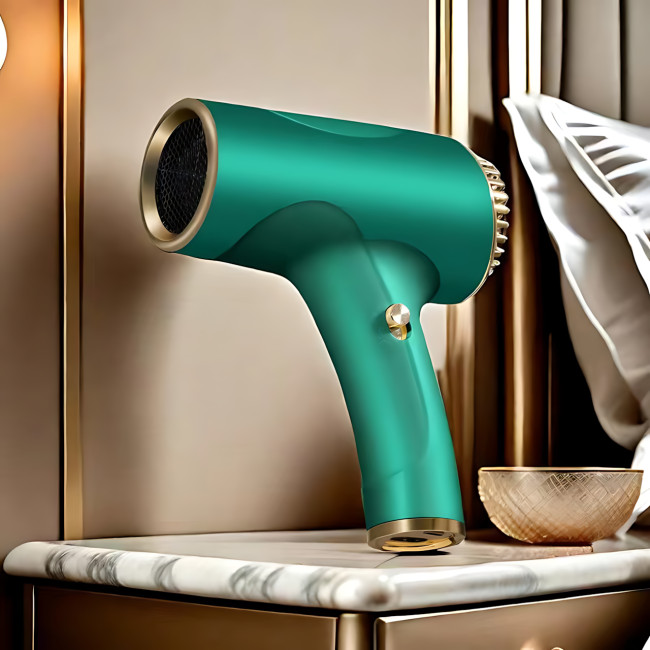 Бездротовий фен для волосся Portable Hair Dryer, 2600 mAh, 500 Вт, з гарячим і холодним обдувом та іонізацією Зелений