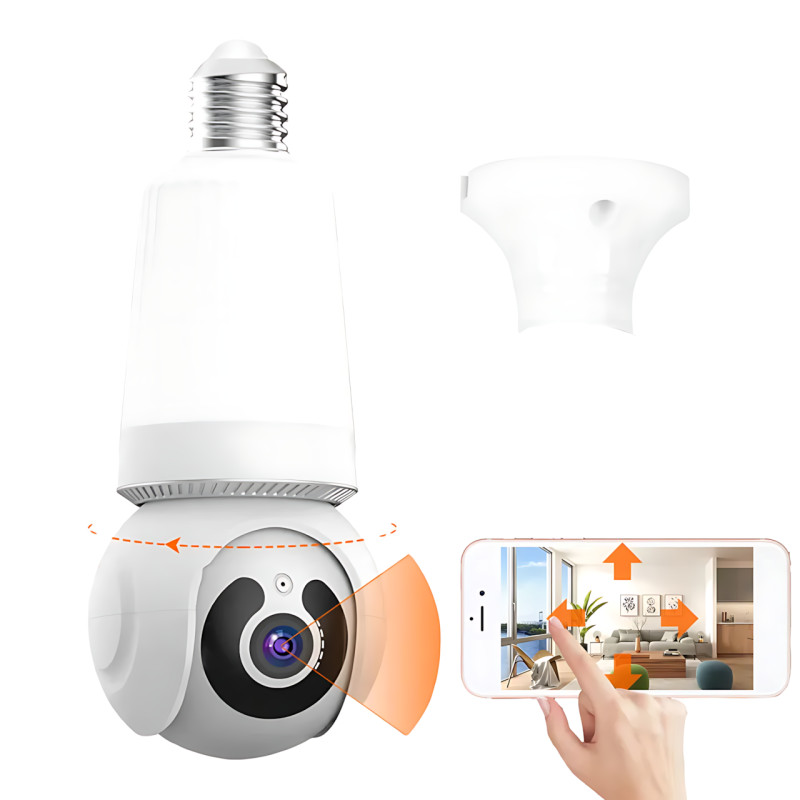 Wi-Fi камера в патрон E27, камера Panda Eyes Q26 з датчиком руху, лампою, нічним зніманням і мікрофоном фото - 4