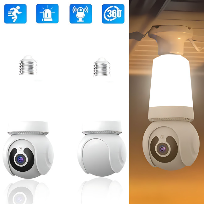 Wi-Fi камера в патрон E27, камера Panda Eyes Q26 з датчиком руху, лампою, нічним зніманням і мікрофоном