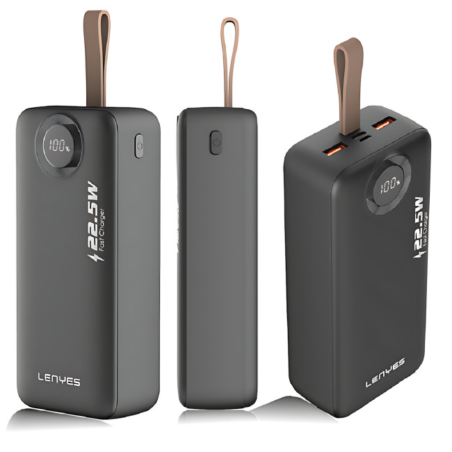 Power bank LENYES PX387D 30000mAh 22.5W с LED дисплеем, поддержкой быстрой зарядки