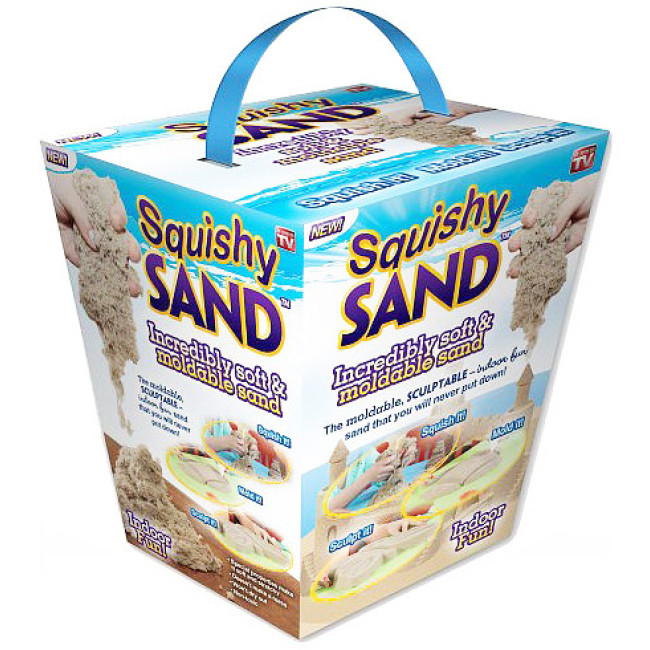Набор 4 в 1 детский кинетический песок Squishy SAND,  3 формы