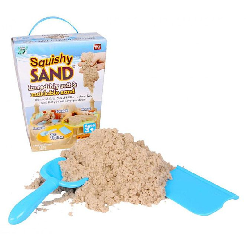 Набор 4 в 1 детский кинетический песок Squishy SAND,  3 формы фото - 2