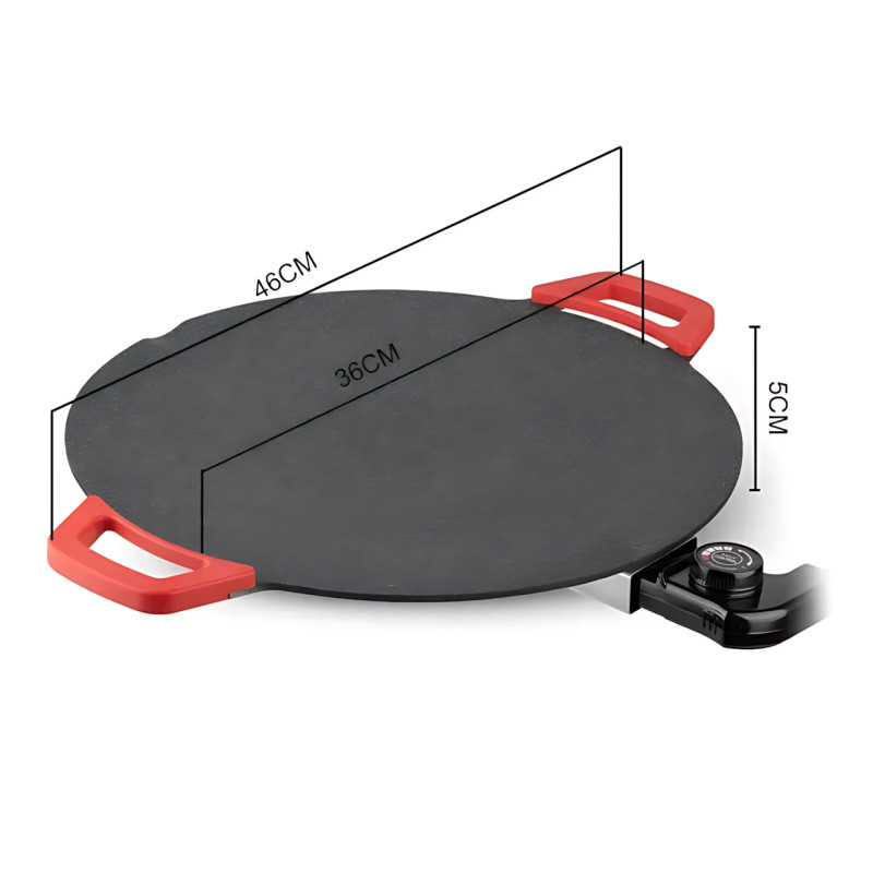 Електрична сковорода Domotec MS-5304, 36 см, 800 Вт, з антипригарним покриттям і регульованим термостатом фото - 9