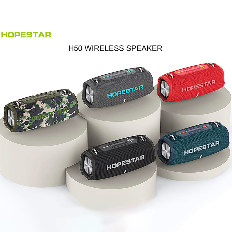 Портативная беспроводная колонка Hopestar H50, 20w, водонепроницаемая Красный фото - 2