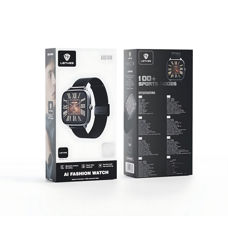 Смарт-часы LENYES AISTAR 1.85&Prime; TFT, Bluetooth, поддержка звонков, измерение пульса, IP68, 240 mAh фото - 9