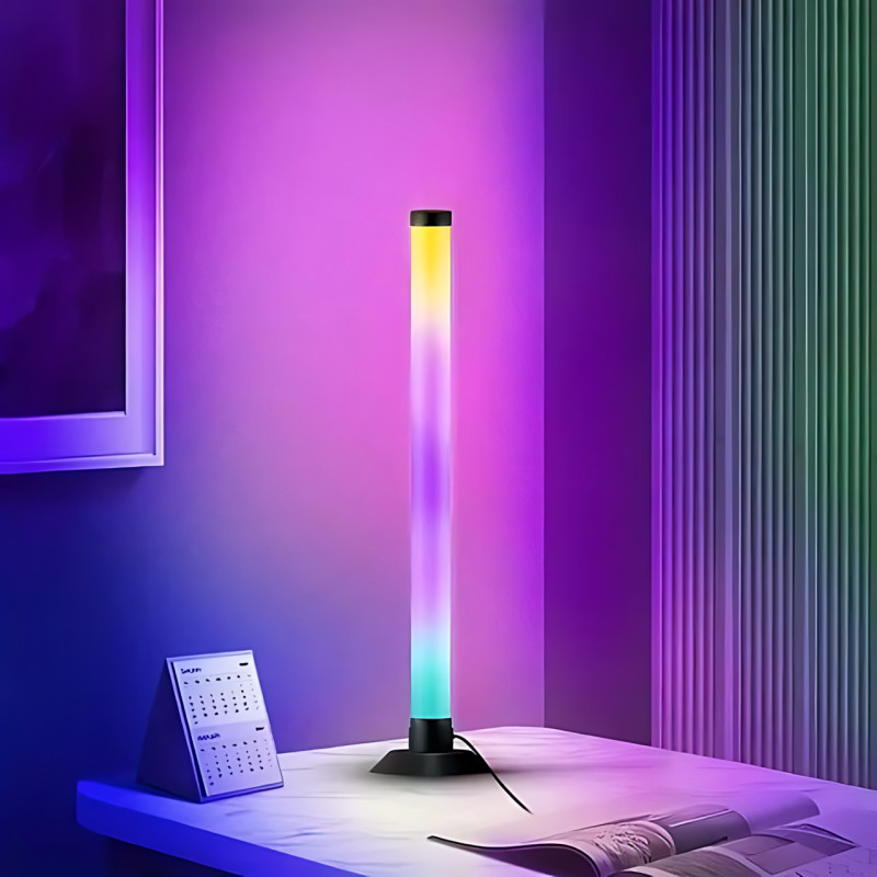 Настольный атмосферный RGB светильник USB MA767, 2 LED RGBIC панели, умное управление с телефона и пульта, синхронизация с музыкой фото - 4