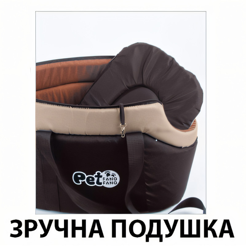 Сумка-переноска для собак тканинна з принтом і м'якою ручкою, 40х25х30 см, до 10 кг, на блискавці фото - 7
