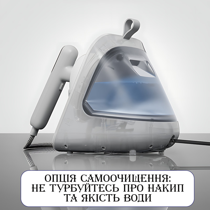 Ручной отпариватель Zepline ZP-00222, 3000 Вт, 1.5 л, сенсорное управление, подача пара 50 г/мин, самоочистка Белый фото - 4