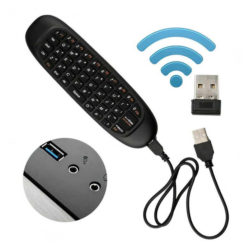 Аеромиш AirMouse I8 3в1 з QWERTY клавіатурою та функцією пульта, з заряджанням від microUSB фото - 7