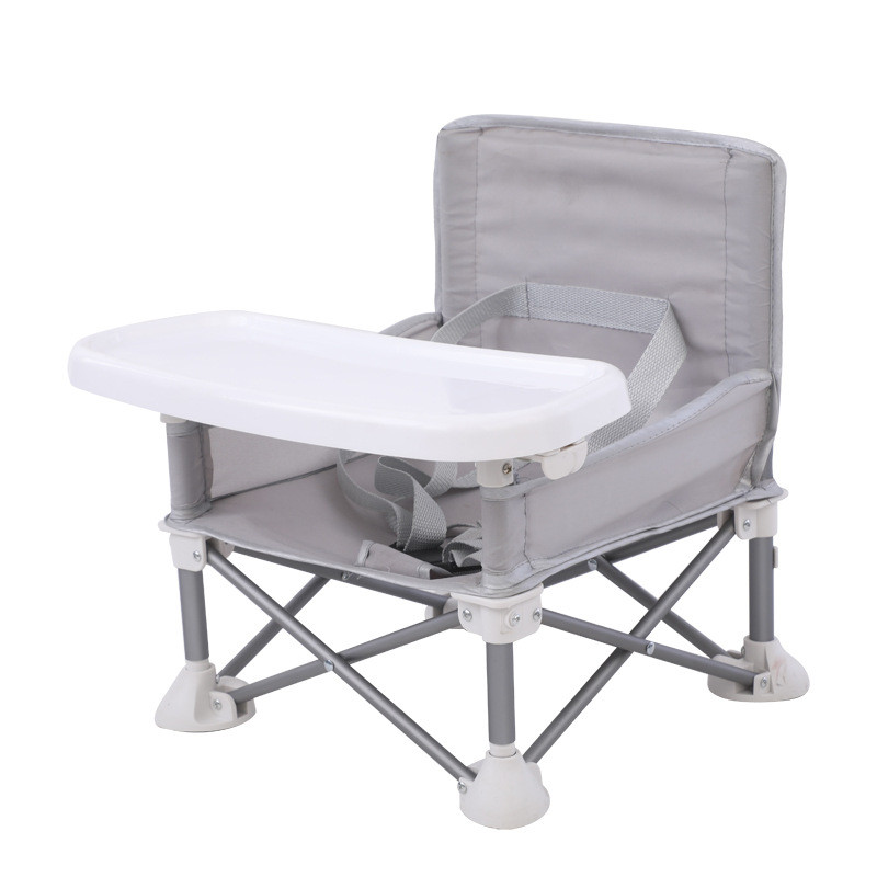 Детский складной стул для кормления Baby seat Pro, тканевый стул с алюминиевыми ножками фото - 0