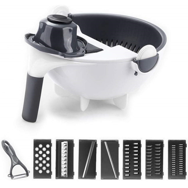 Мультислайсер 9 в 1 Basket vegetable cutter, овочерізка з насадками, ніж для чищення у подарунок