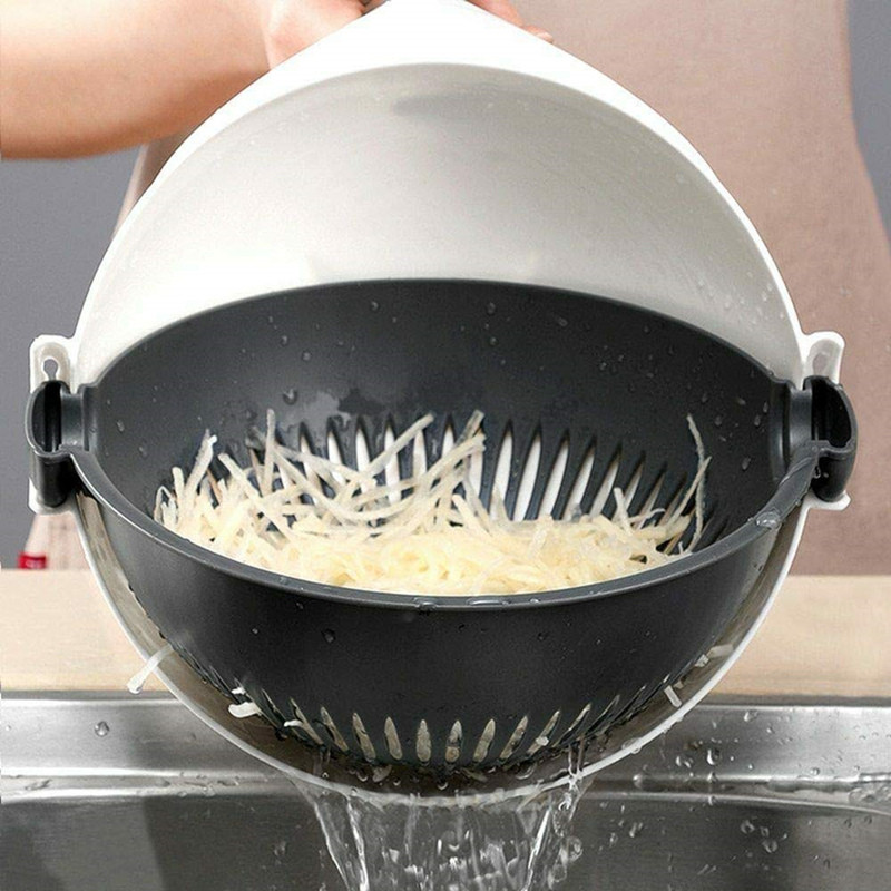 Мультислайсер 9 в 1 Basket vegetable cutter, овочерізка з насадками, ніж для чищення у подарунок фото - 4