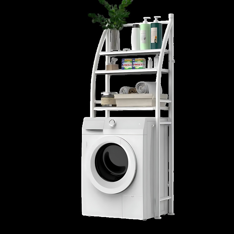Полка-стеллаж напольная над стиральной машиной Laundry Rack 361 WO, 3 яруса, до 20 кг,  65×25×165 см,белый фото - 3