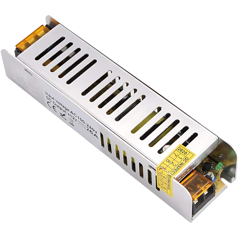 Адаптер 12V 25A METAL Long, імпульсний блок живлення негерметичний — 300 W, пасивне охолодження, IP20 фото - 6