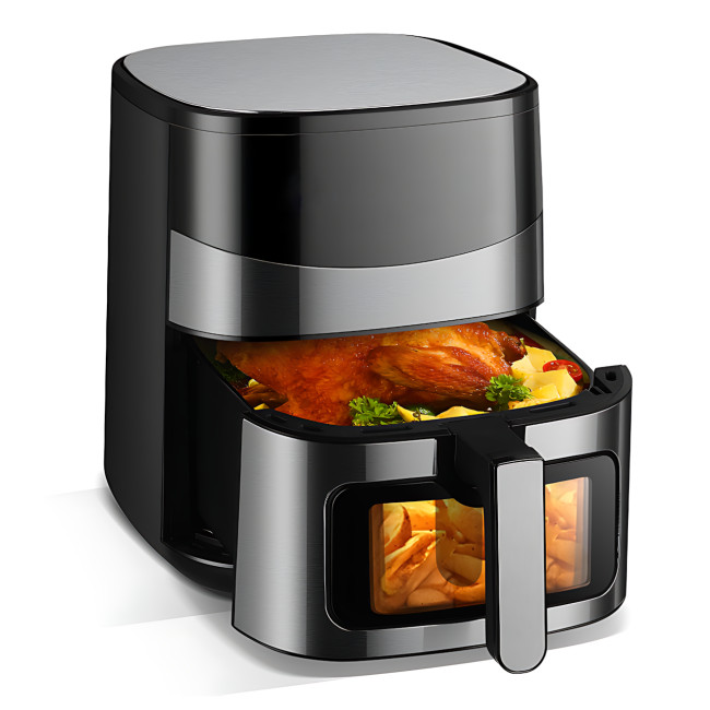 Аэрофритюрница (аэрогриль) Crownberg CB-5554 со смотровым окном, 2000 Вт, 6.5 л, мультипечь, 8 программ, сенсорное управление