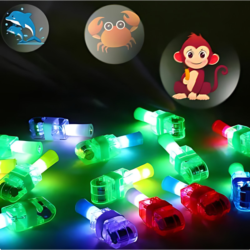 Детский пальчиковый проектор-фонарик с проекцией рисунков, LED, работа от батареек, мини фонарик на палец с проэкцией картинок фото - 8