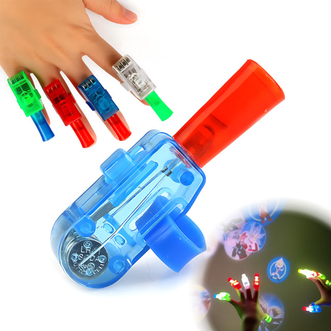 Детский пальчиковый проектор-фонарик с проекцией рисунков, LED, работа от батареек, мини фонарик на палец с проэкцией картинок