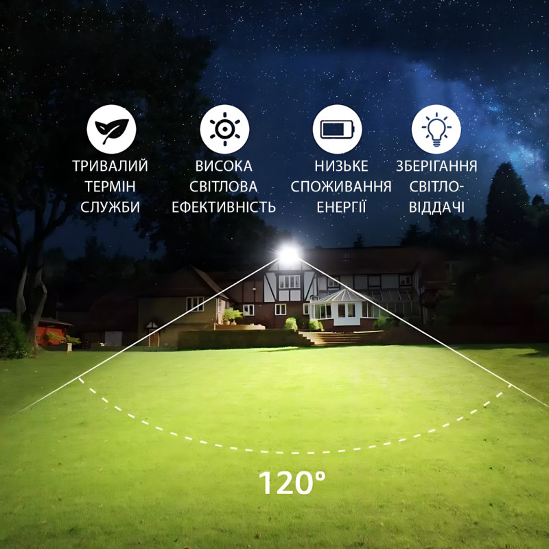 Прожектор LED LIGHT 220V 150W | 6500K, IP65, холодний білий, 120 діодів, настінне кріплення, ручка та петля фото - 6