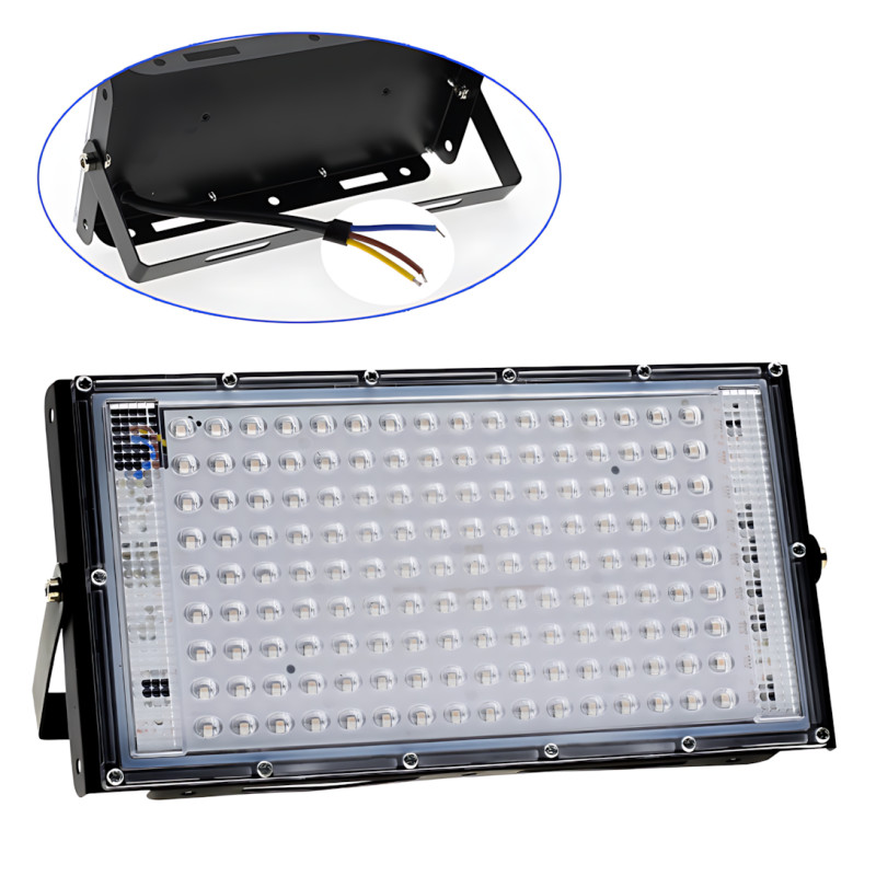 Прожектор LED LIGHT 220V 150W | 6500K, IP65, холодний білий, 120 діодів, настінне кріплення, ручка та петля фото - 2