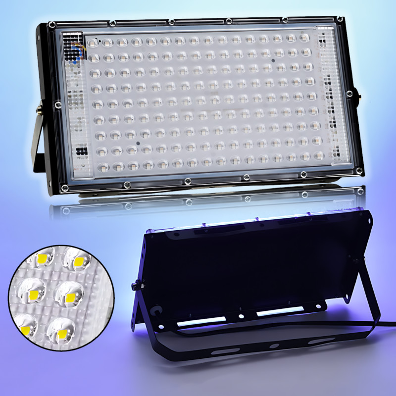 Прожектор LED LIGHT 220V 150W | 6500K, IP65, холодний білий, 120 діодів, настінне кріплення, ручка та петля фото - 7