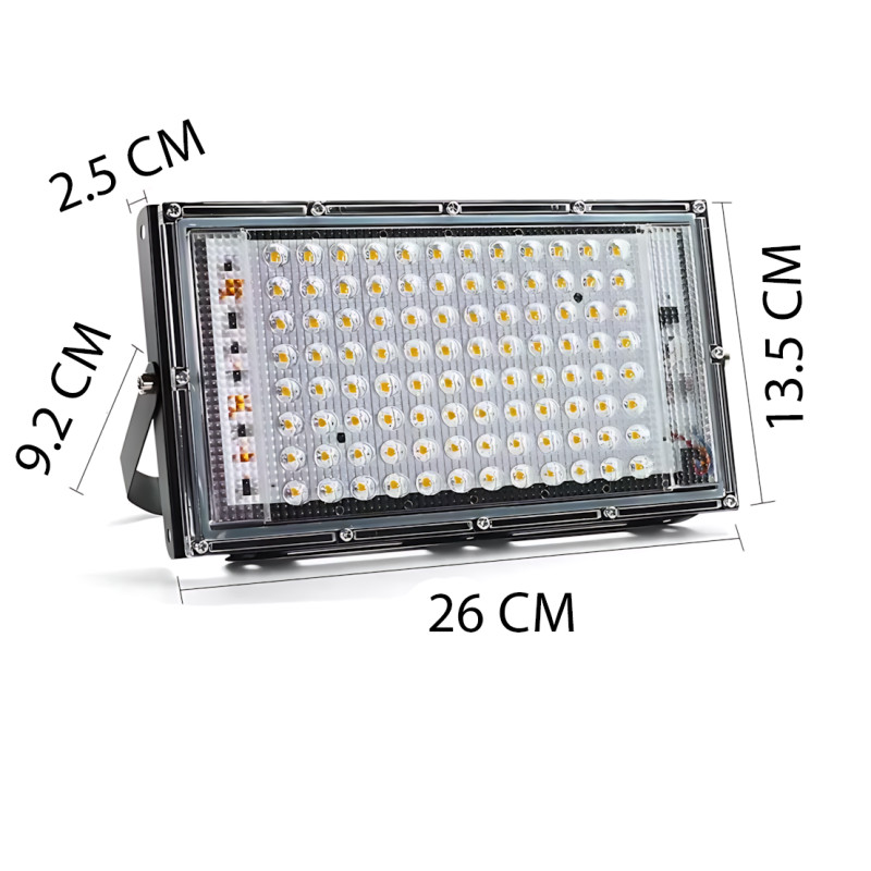 Прожектор LED LIGHT 220V 150W | 6500K, IP65, холодний білий, 120 діодів, настінне кріплення, ручка та петля фото - 9