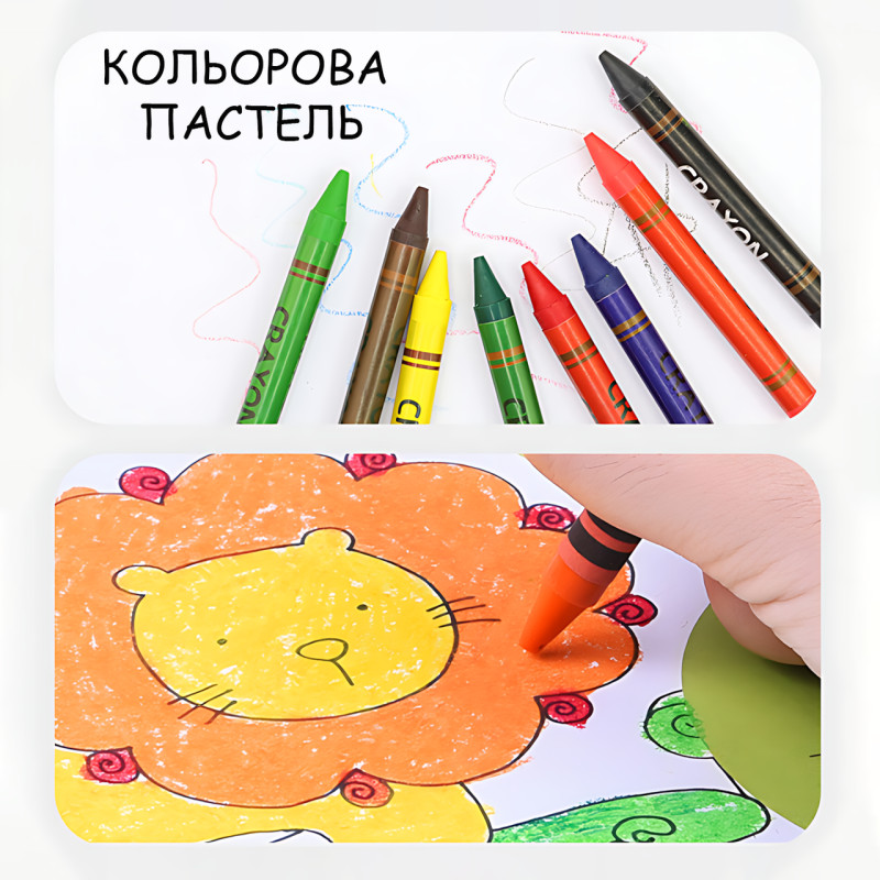 Набор для творчества и рисования 001 в алюминиевом чемодане, 68 предметов, кейс-мольберт 30&times;25&times;2,5 см, художественный набор фото - 5