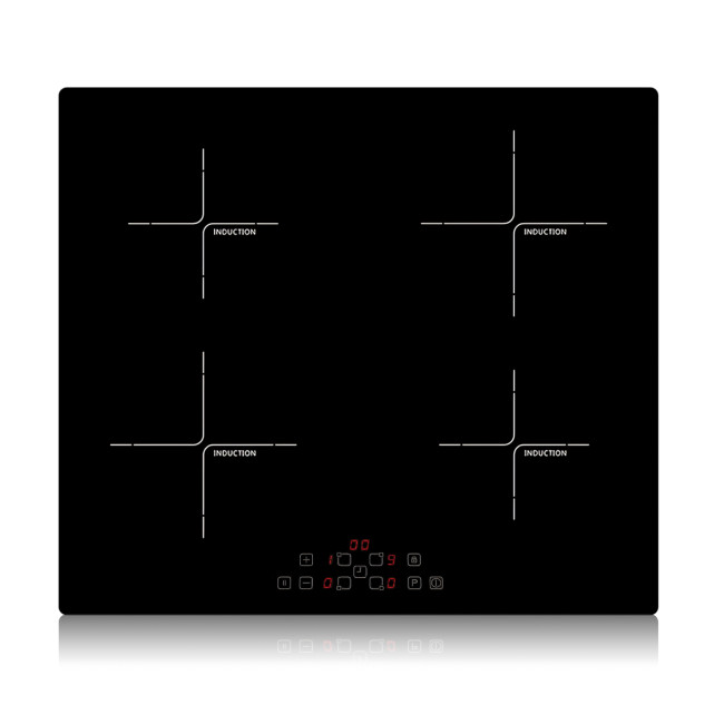 Индукционная электроплита Domotec MS-5864, настольная, 4 конфорки, 5900 Вт, сенсорное управление, склокерамика, черная