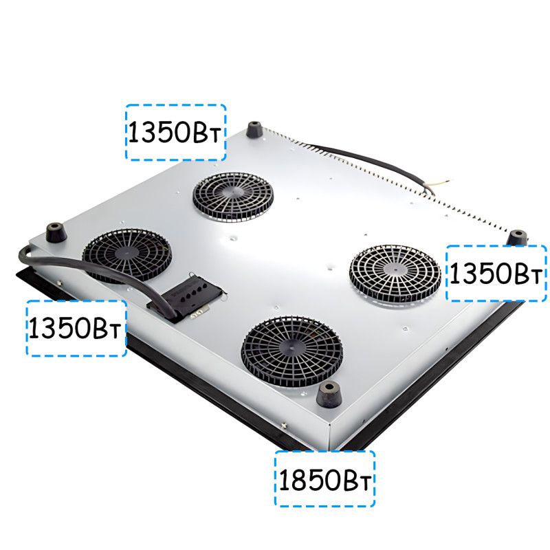 Индукционная электроплита Domotec MS-5864, настольная, 4 конфорки, 5900 Вт, сенсорное управление, склокерамика, черная фото - 6