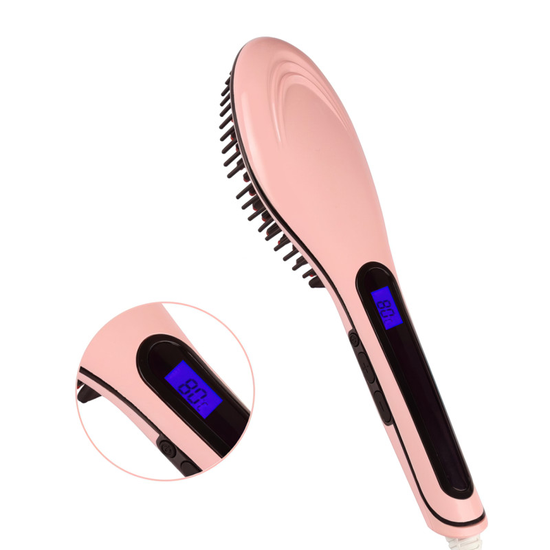 Расческа-выпрямитель FAST HAIR STRAIGHTENER, 29 Вт, до 230 градусов, турмалиновые покрытие, с дисплеем фото - 3