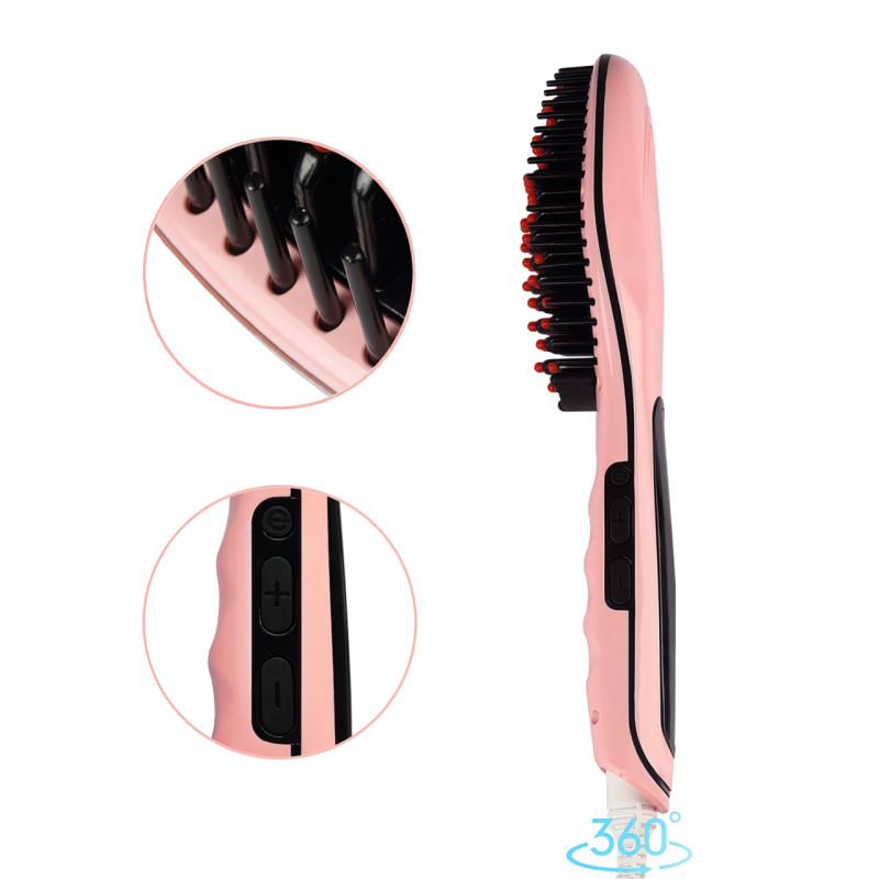 Расческа-выпрямитель FAST HAIR STRAIGHTENER, 29 Вт, до 230 градусов, турмалиновые покрытие, с дисплеем фото - 4