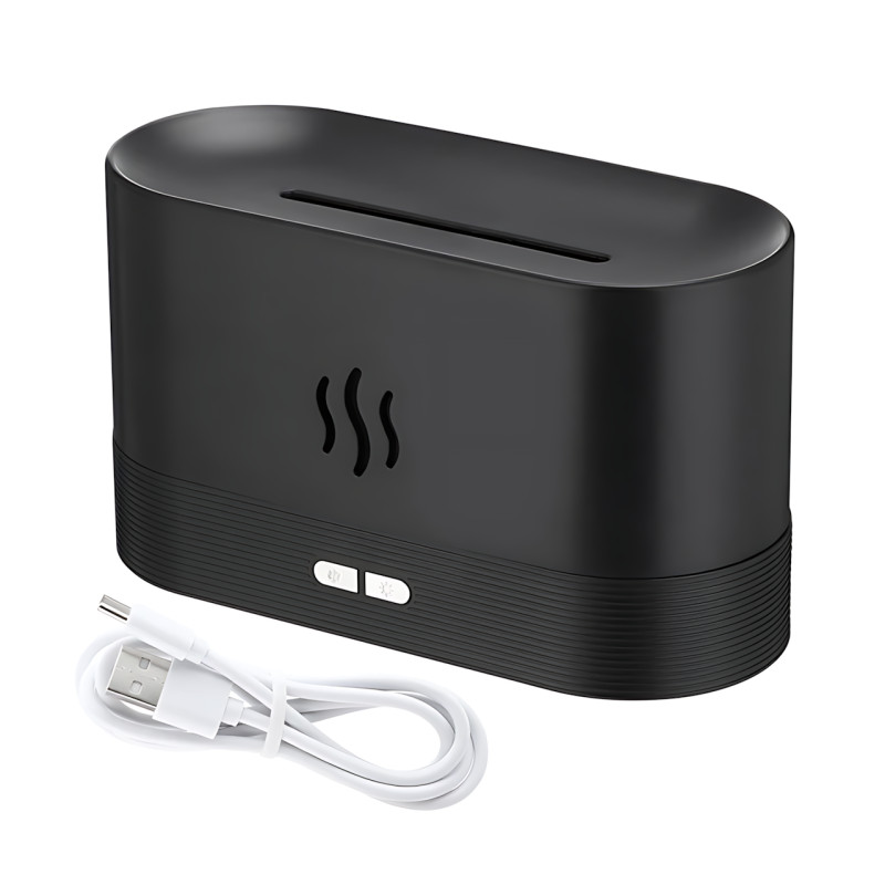 Увлажнитель воздуха с эффектом пламени Flame Aroma Diffuser 180 мл, ультразвуковой аромадифузор-камин, RGB-подсветка, ночник, USB фото - 9