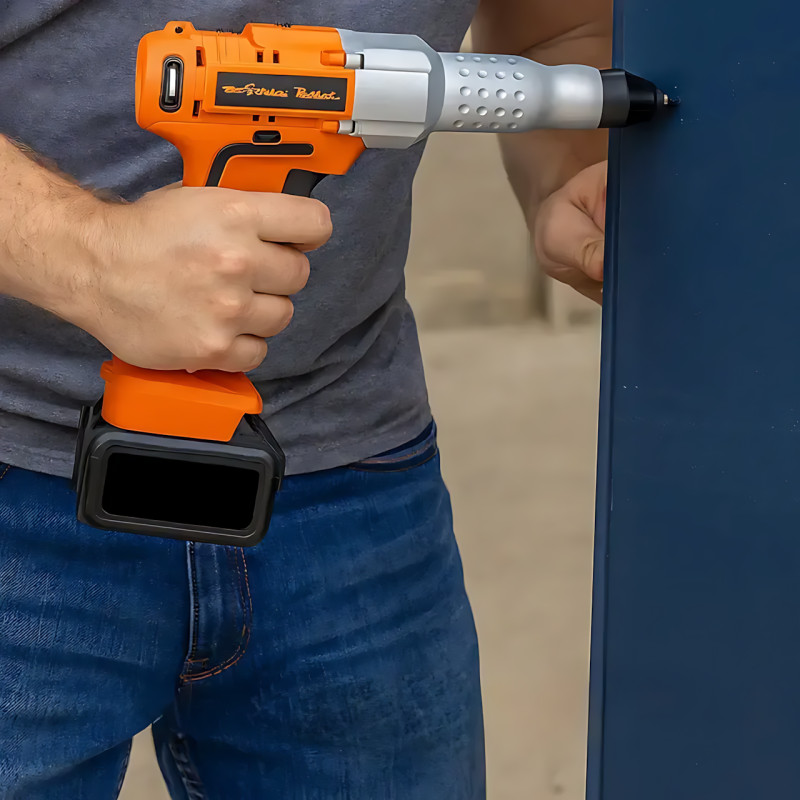 Акумуляторний заклепник Golden Bullet BY8506, 18V, 2000 mAh, 5 мм, 2 швидкості, у кейсі фото - 9