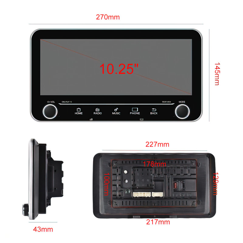 Автомагнітола PI-208, 10.25", 2DIN, GPS, Android 10.1, Wi-Fi, Bluetooth, USB, 16 Гб, 4 ядра фото - 7