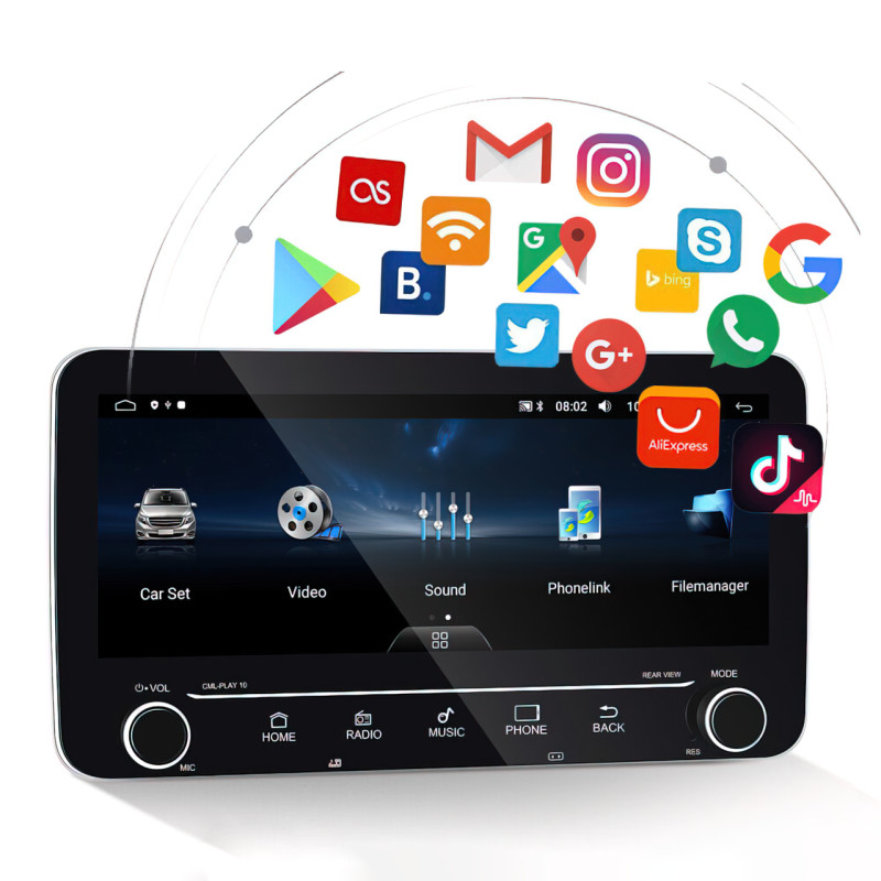 Автомагнітола PI-208, 10.25", 2DIN, GPS, Android 10.1, Wi-Fi, Bluetooth, USB, 16 Гб, 4 ядра фото - 2