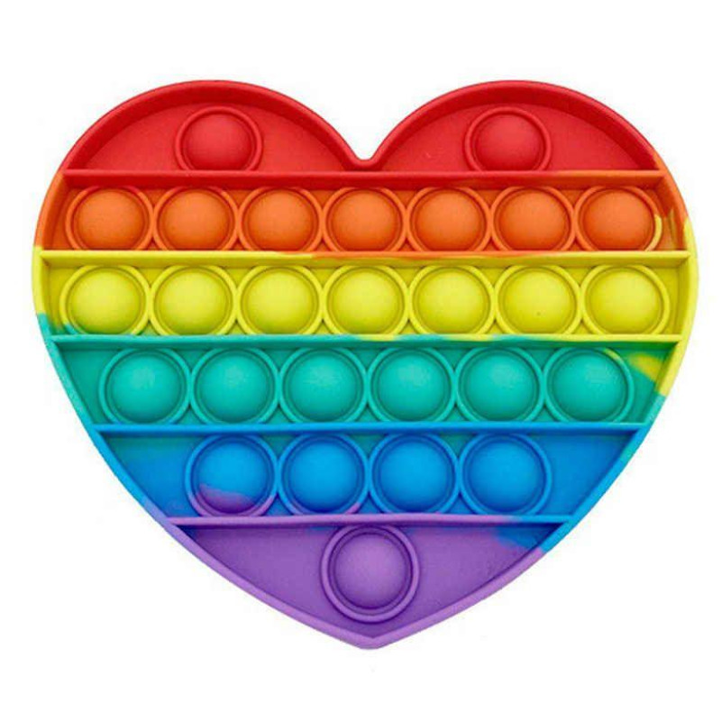 Великий POP IT Heart веселка, 27 кнопок, різні форми, дитяча інтерактивна іграшка, антистрес, SPA силікон фото - 5