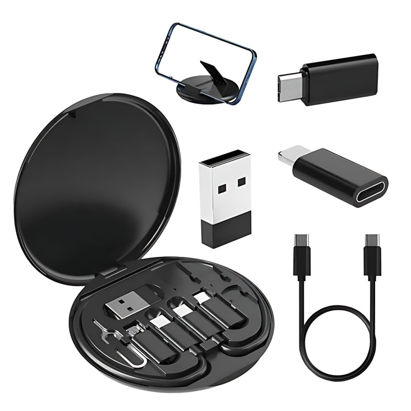 Універсальний набір адаптерів і кабелів 6-в-1: Type-C, Lightning, Micro USB, USB, тримач для телефона фото - 5