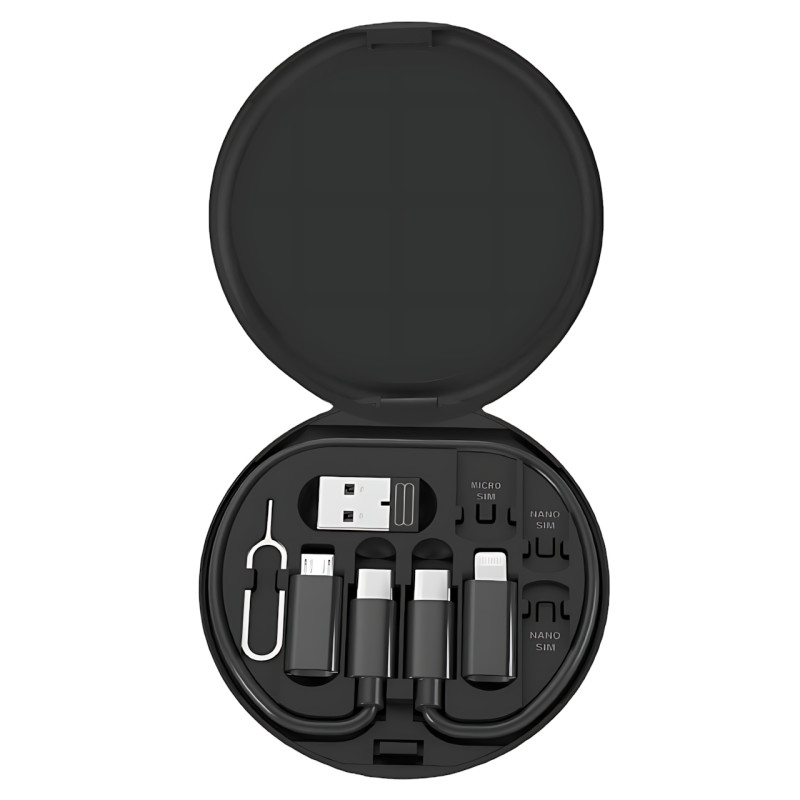 Універсальний набір адаптерів і кабелів 6-в-1: Type-C, Lightning, Micro USB, USB, тримач для телефона фото - 2