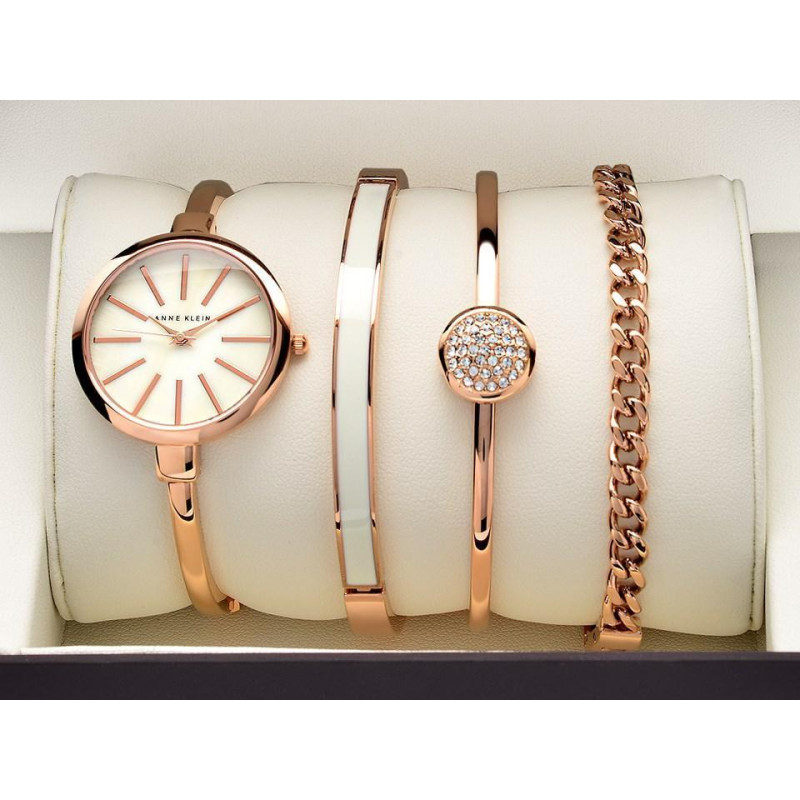 Подарунковий набір для жінок наручний годинник + 3 браслети Anne Klein GOLD в красивій упаковці! фото - 2