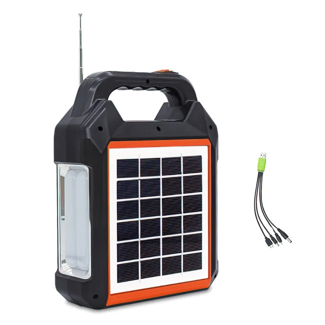 Портативна сонячна система EasyPower EP-0168, 4500 мА/год, з функцією повербанк, FM-радіо та Bluetooth