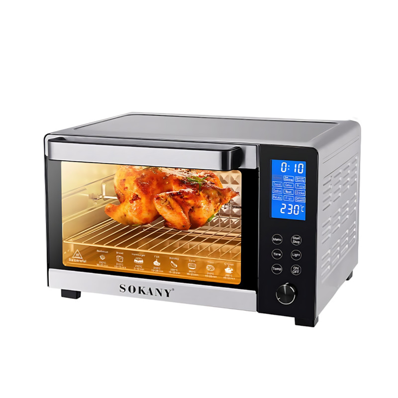 Электрическая настольная духовка Sokany SK-10009, 35 л, 1500 Вт, конвекция, гриль, таймер, белый фото - 2