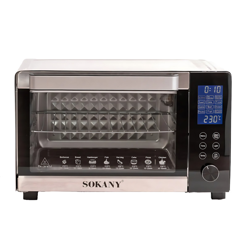 Электрическая настольная духовка Sokany SK-10009, 35 л, 1500 Вт, конвекция, гриль, таймер, белый фото - 3