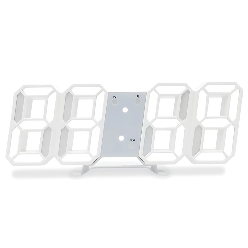 Электронные настольные часы LY-1089 (VST-883) с белой LED-подсветкой, термометром и будильником фото - 2