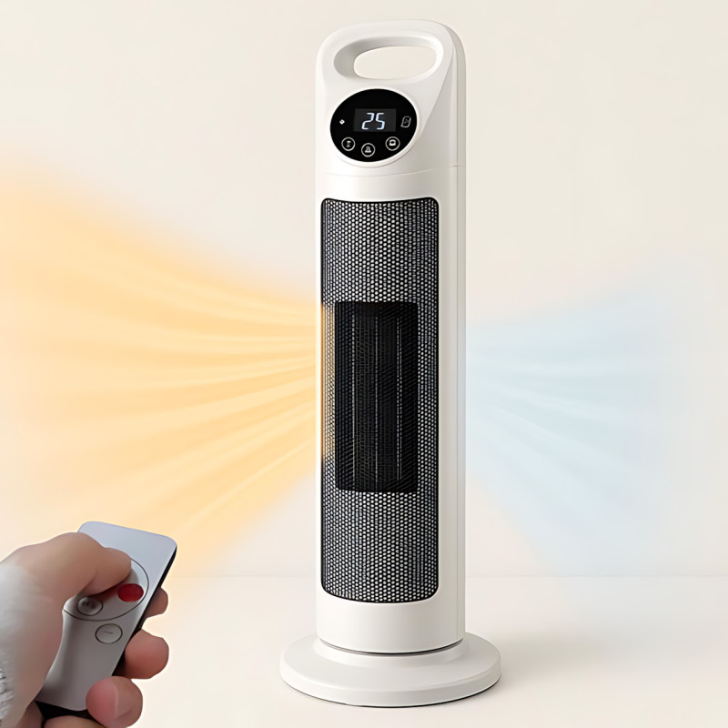 Підлоговий кулер-вентилятор Germatic Air Max 2в1 (BFX-768-1668), тепловентилятор зима-літо, 2000 Вт, з LED-дисплеєм і пультом фото - 6