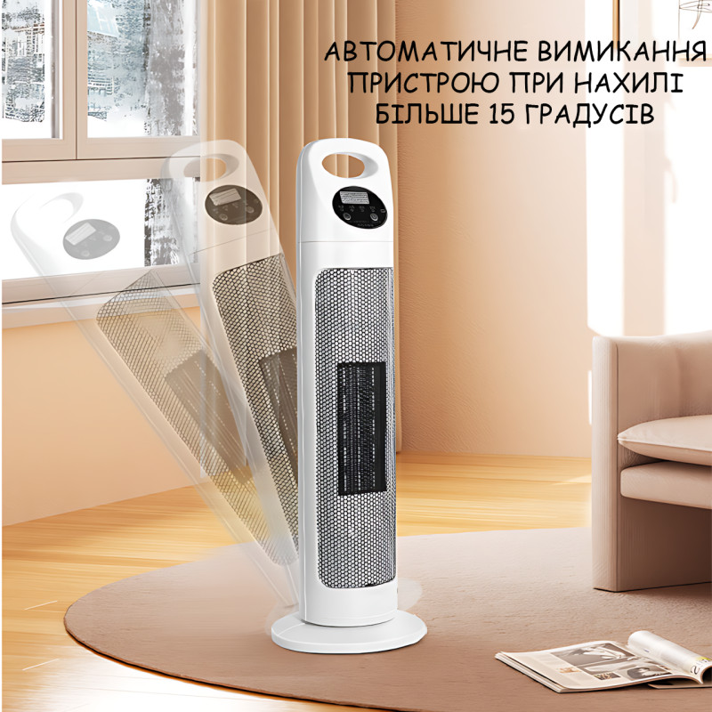 Підлоговий кулер-вентилятор Germatic Air Max 2в1 (BFX-768-1668), тепловентилятор зима-літо, 2000 Вт, з LED-дисплеєм і пультом фото - 3