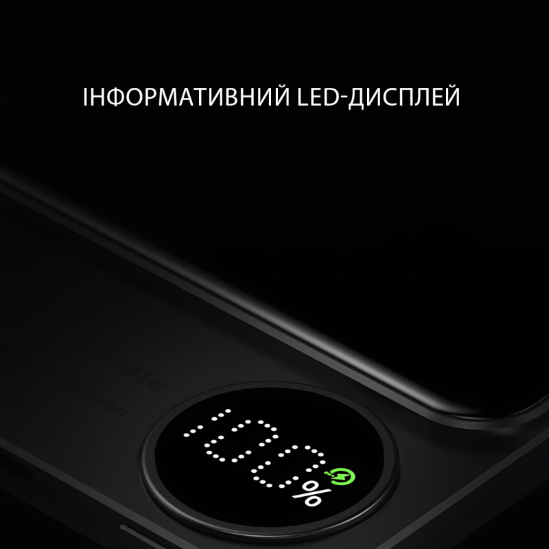 Power Bank Q9 MagSafe 5000 mAh 20W с беспроводной зарядкой Qi 15W, PD Type-C, дисплей, ультратонкий 12 мм, магнитный павербанк фото - 7