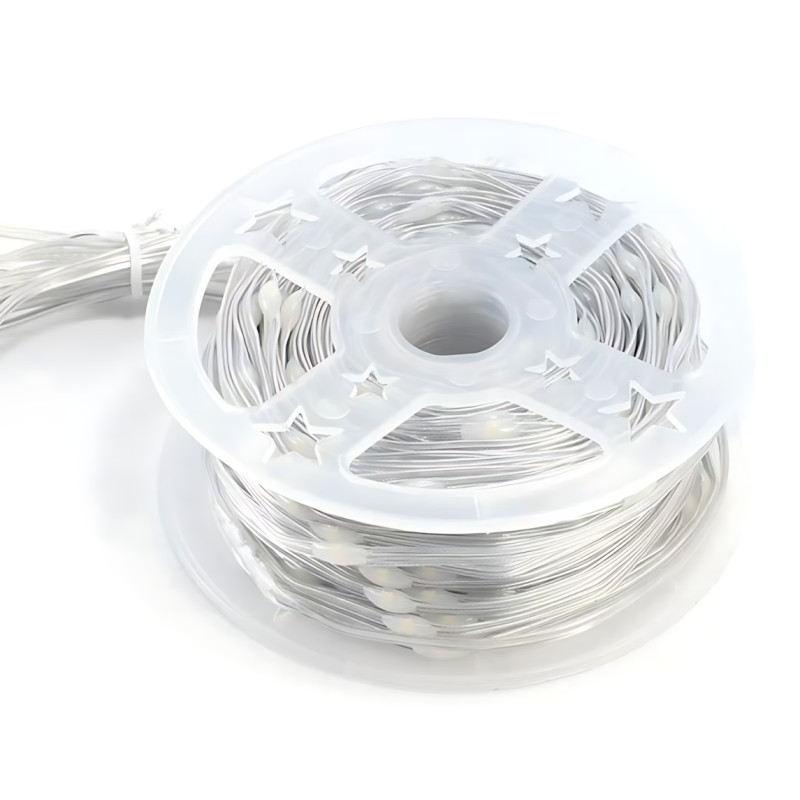 Светодиодная гирлянда-нить, 200 LED, теплый желтый цвет, прозрачный провод, от сети 220В, с пультом ДУ, для дома/улиц, 50 метров фото - 2