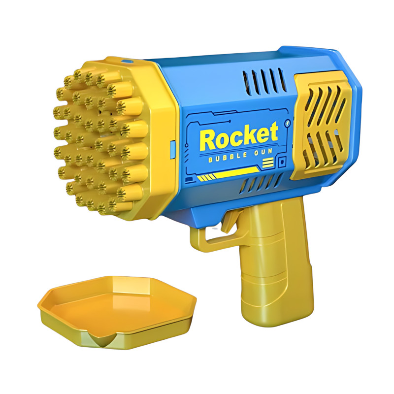 Машина для мильних бульбашок Rocket MA517, 69 отворів, підсвітка, вентилятор, акумуляторна, ABS пластик фото - 2
