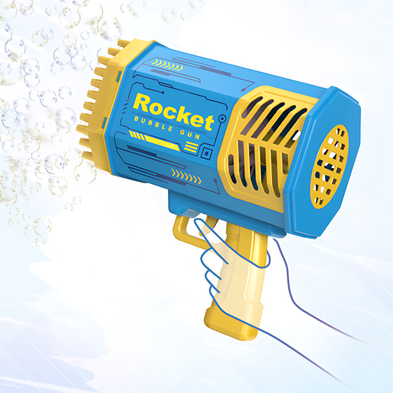 Машина для мильних бульбашок Rocket MA517, 69 отворів, підсвітка, вентилятор, акумуляторна, ABS пластик фото - 7