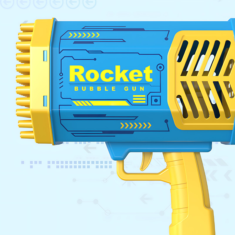 Машина для мильних бульбашок Rocket MA517, 69 отворів, підсвітка, вентилятор, акумуляторна, ABS пластик фото - 8